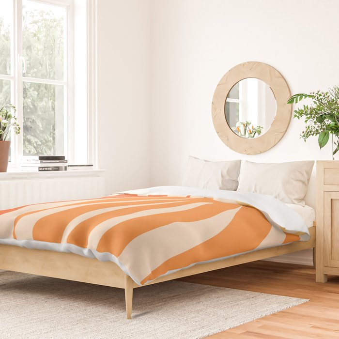 Maldives Abstract Botanical Pattern in Tangerine Orange Tones Duvet Cover Gallery Image 2