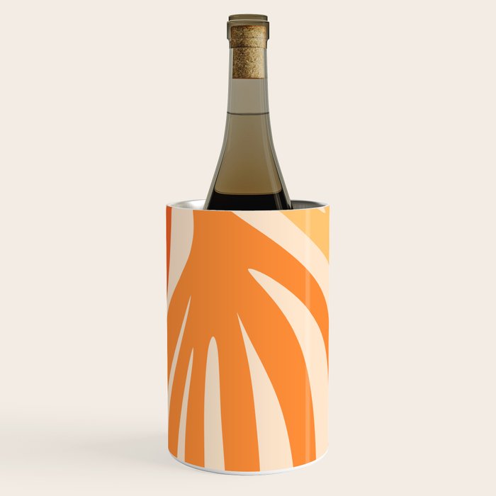 Maldives Abstract Botanical Pattern in Tangerine Orange Tones Wine Chiller Gallery Image 3