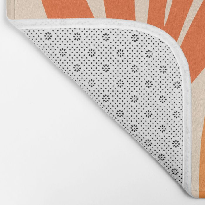 Maldives Abstract Botanical Pattern in Tangerine Orange Tones Bath Mat Gallery Image 2