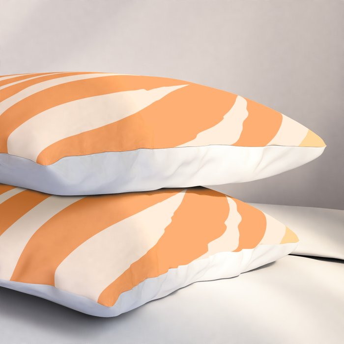 Maldives Abstract Botanical Pattern in Tangerine Orange Tones Pillow Sham Gallery Image 3