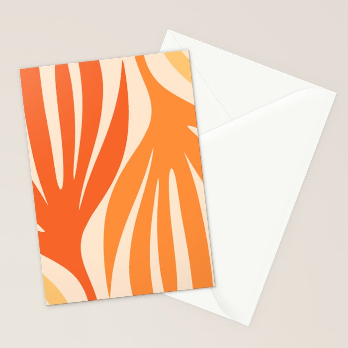 Maldives Abstract Botanical Pattern in Tangerine Orange Tones Stationery Card Gallery Image 2