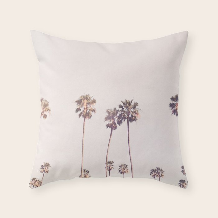 Sunny Cali Palm Trees Throw Pillow Gallery Image 6