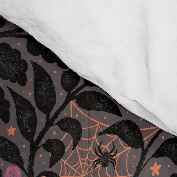 Mysterious Garden - black, gray, orange, and purple Comforter Gallery Image 4