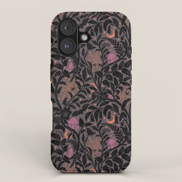 Mysterious Garden - black, gray, orange, and purple iPhone Case Gallery Image 1