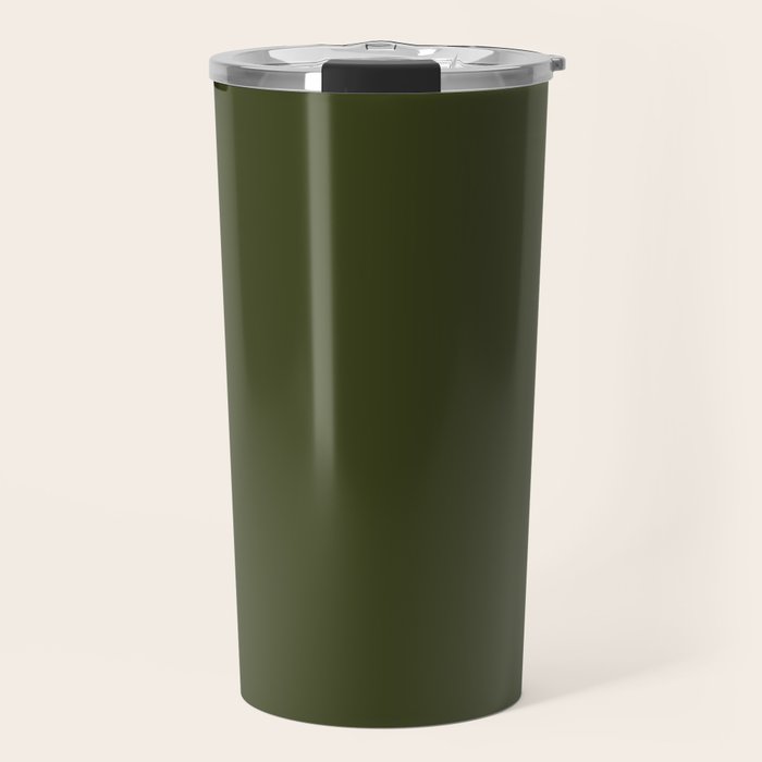 Solid Olive Green Travel Mug Gallery Image 1