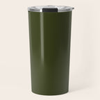 Solid Olive Green Travel Mug Gallery Image 1