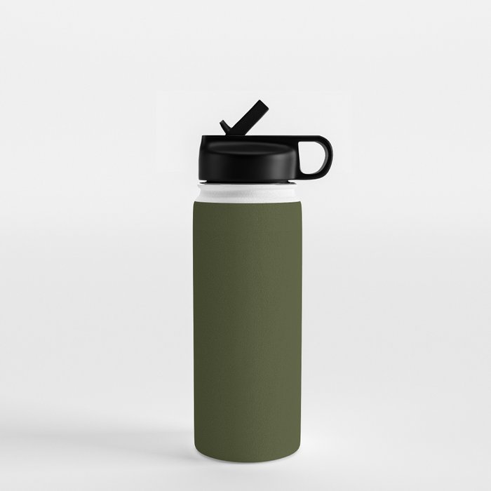 Solid Olive Green Water Bottle Gallery Image 1