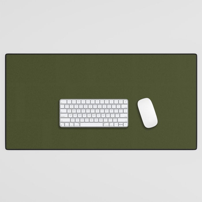 Solid Olive Green Desk Mat Gallery Image 1