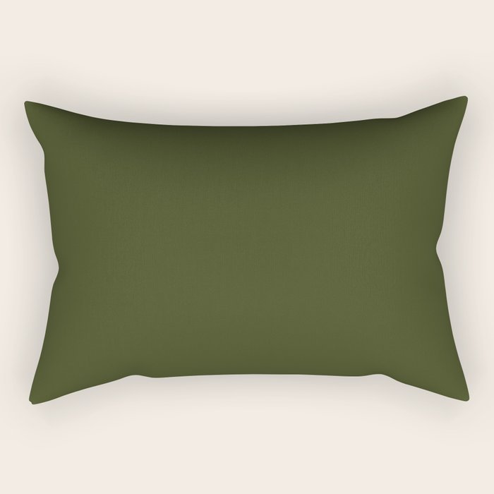Solid Olive Green Rectangular Pillow Gallery Image 1
