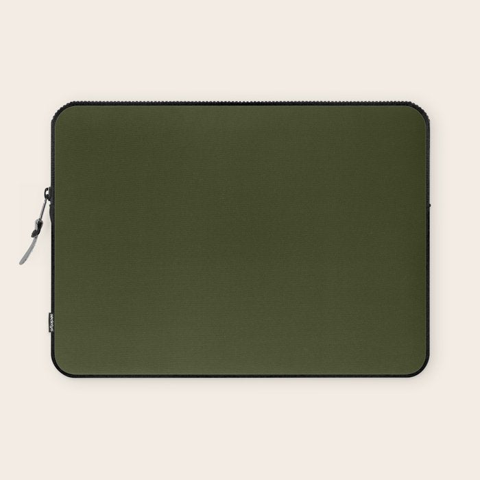 Solid Olive Green Laptop Sleeve Gallery Image 1