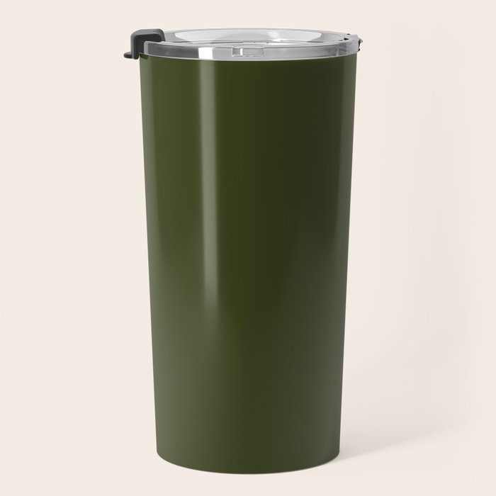 Solid Olive Green Travel Mug Gallery Image 3