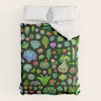 Baby succulents - mix (dark) Duvet Cover Gallery Image 6