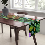 Baby succulents - mix (dark) Table Runner Gallery Image 2