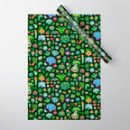 Baby succulents - mix (dark) Wrapping Paper Gallery Image 1