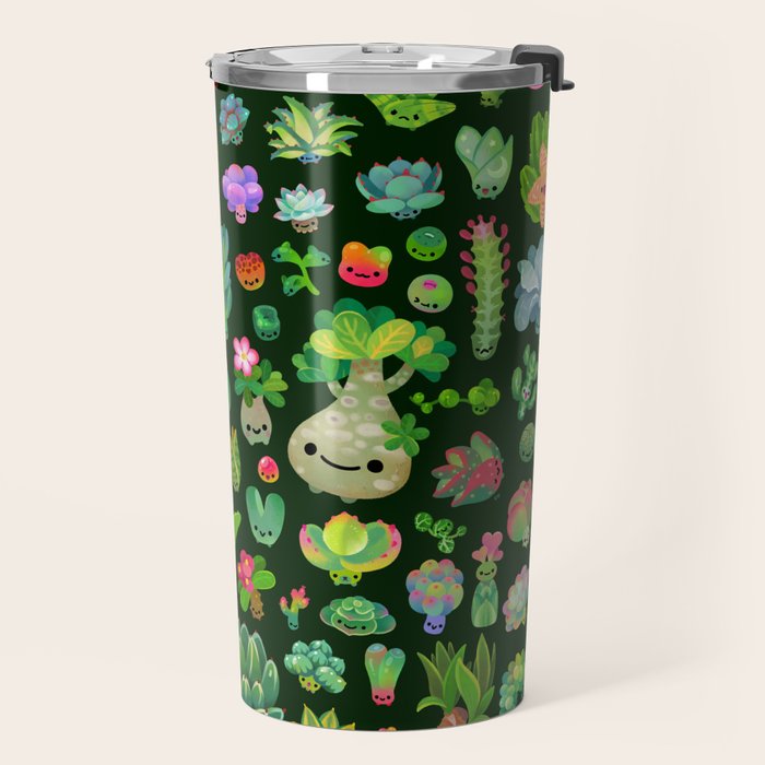 Baby succulents - mix (dark) Travel Mug Gallery Image 2
