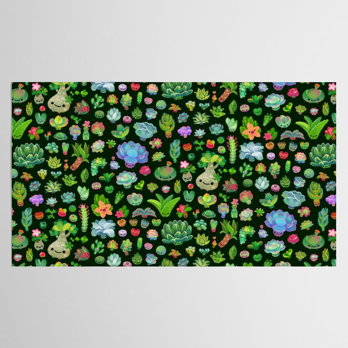 Baby succulents - mix (dark) Tablecloth Gallery Image 2