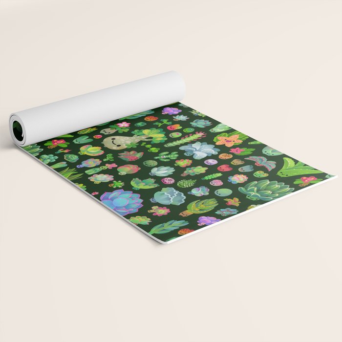 Baby succulents - mix (dark) Yoga Mat Gallery Image 2