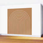 Minimal Arch XLVIII Peach Orange Modern Geometric Lines Wall Mural Gallery Image 2