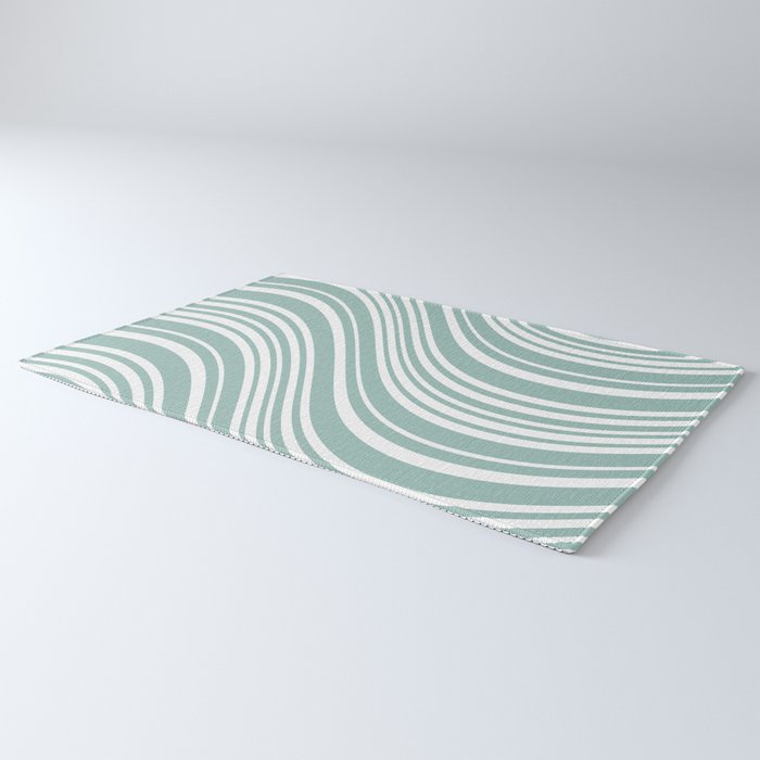 Wavy Stripes XXXVII - Sage Green Rug Gallery Image 3