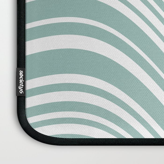 Wavy Stripes XXXVII - Sage Green Laptop Sleeve Gallery Image 3