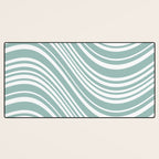 Wavy Stripes XXXVII - Sage Green Desk Mat Gallery Image 3