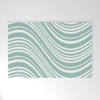 Wavy Stripes XXXVII - Sage Green Welcome Mat Gallery Image 1