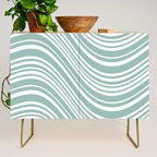 Wavy Stripes XXXVII - Sage Green Credenza Gallery Image 1