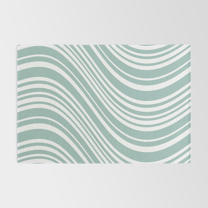 Wavy Stripes XXXVII - Sage Green Rug Gallery Image 2
