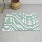 Wavy Stripes XXXVII - Sage Green Rug Gallery Image 1