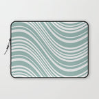 Wavy Stripes XXXVII - Sage Green Laptop Sleeve Gallery Image 1