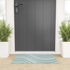 Wavy Stripes XXXVII - Sage Green Welcome Mat Gallery Image 3