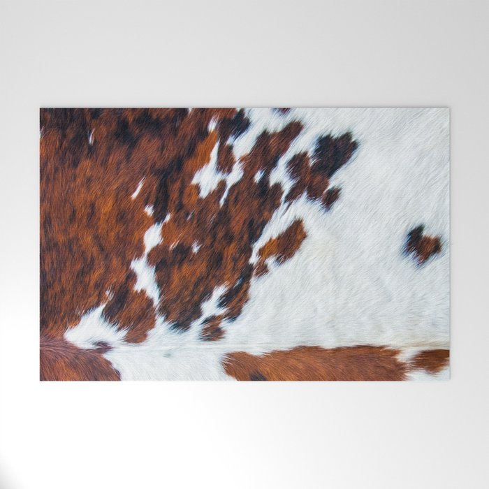 Rustic cow faux fur, cowhide Welcome Mat Gallery Image 1