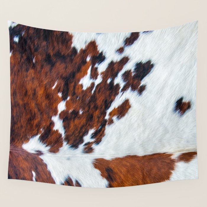 Rustic cow faux fur, cowhide Wall Tapestry Gallery Image 4