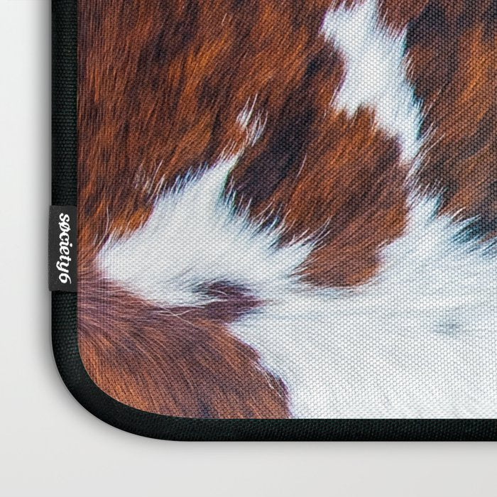 Rustic cow faux fur, cowhide Laptop Sleeve Gallery Image 3