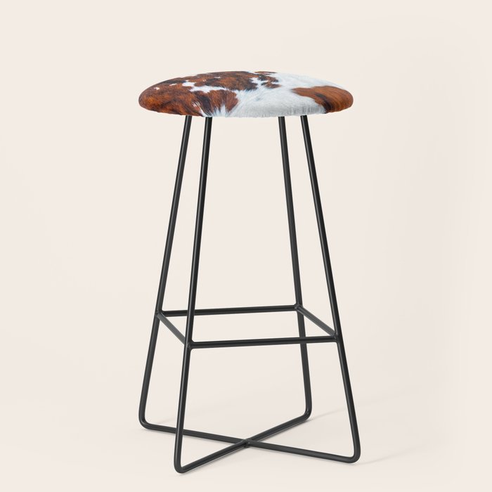 Rustic cow faux fur, cowhide Stool Gallery Image 1