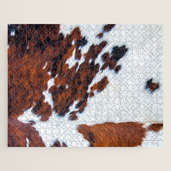 Rustic cow faux fur, cowhide Jigsaw Puzzle Gallery Image 1