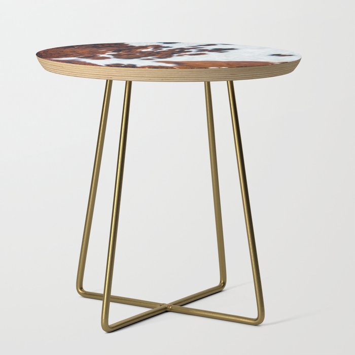 Rustic cow faux fur, cowhide Side Table Gallery Image 1