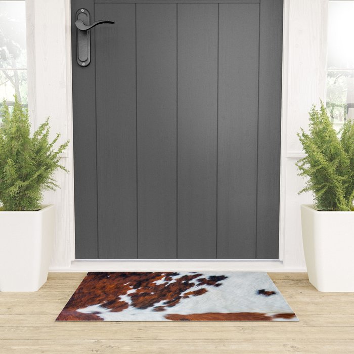Rustic cow faux fur, cowhide Welcome Mat Gallery Image 3
