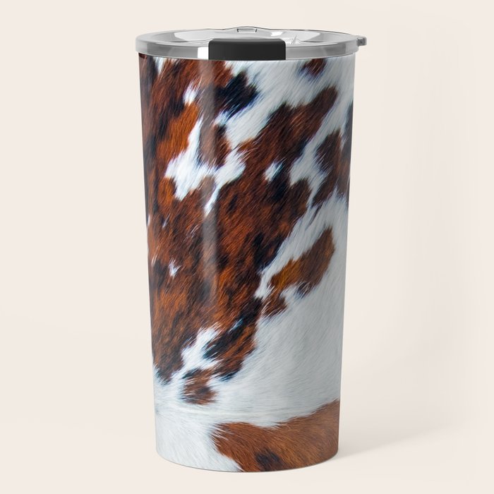 Rustic cow faux fur, cowhide Travel Mug Gallery Image 1