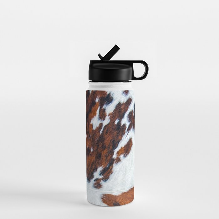 Rustic cow faux fur, cowhide Water Bottle Gallery Image 1