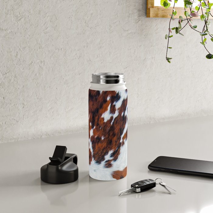 Rustic cow faux fur, cowhide Water Bottle Gallery Image 4