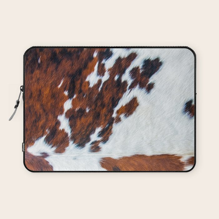 Rustic cow faux fur, cowhide Laptop Sleeve Gallery Image 1