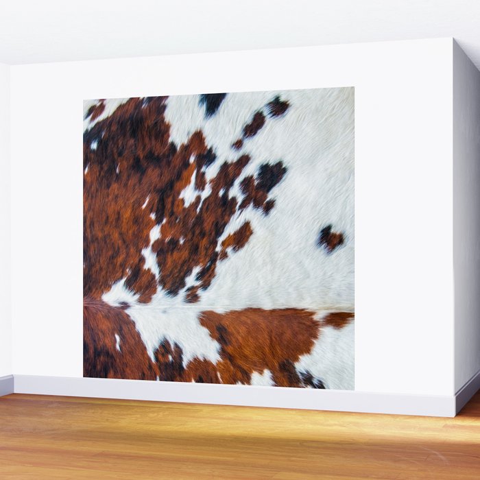 Rustic cow faux fur, cowhide Wall Mural Gallery Image 2