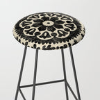 Folk Art Mandala - black and cream Stool Gallery Image 2