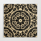 Folk Art Mandala - black and cream Wood Wall Art Gallery Image 1