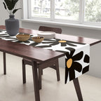 Retro modern black daisies  Table Runner Gallery Image 2