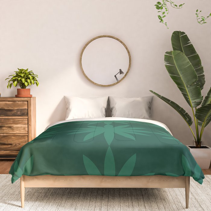 Emerald star flower Comforter Gallery Image 3