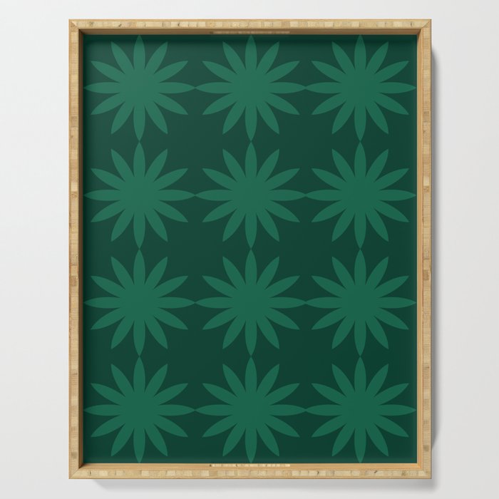 Emerald star flower Serving Tray Gallery Image 1