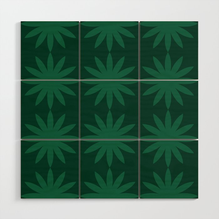 Emerald star flower Wood Wall Art Gallery Image 1