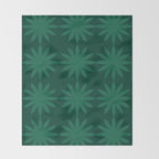 Emerald star flower Throw Blanket Gallery Image 2